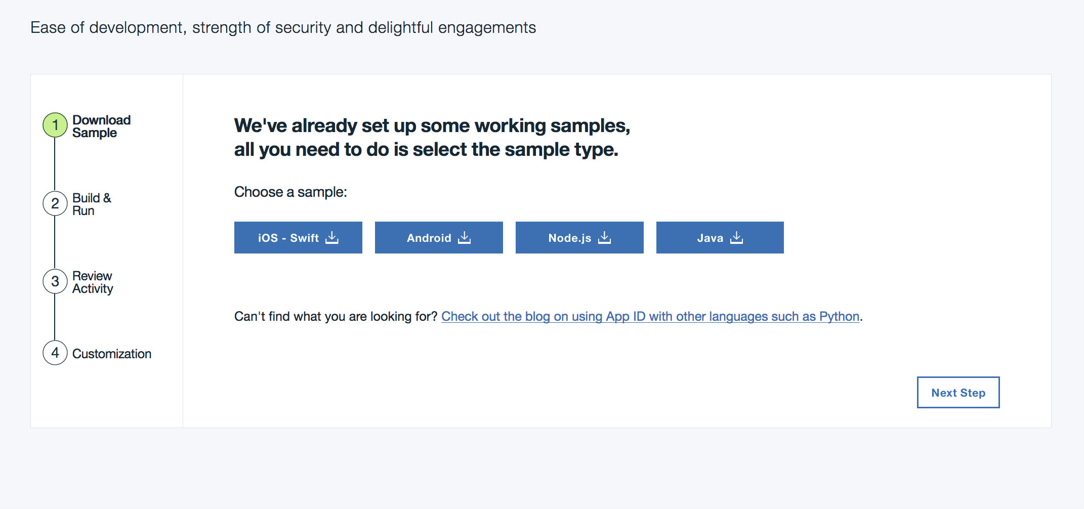 Download out-of-the-box samples